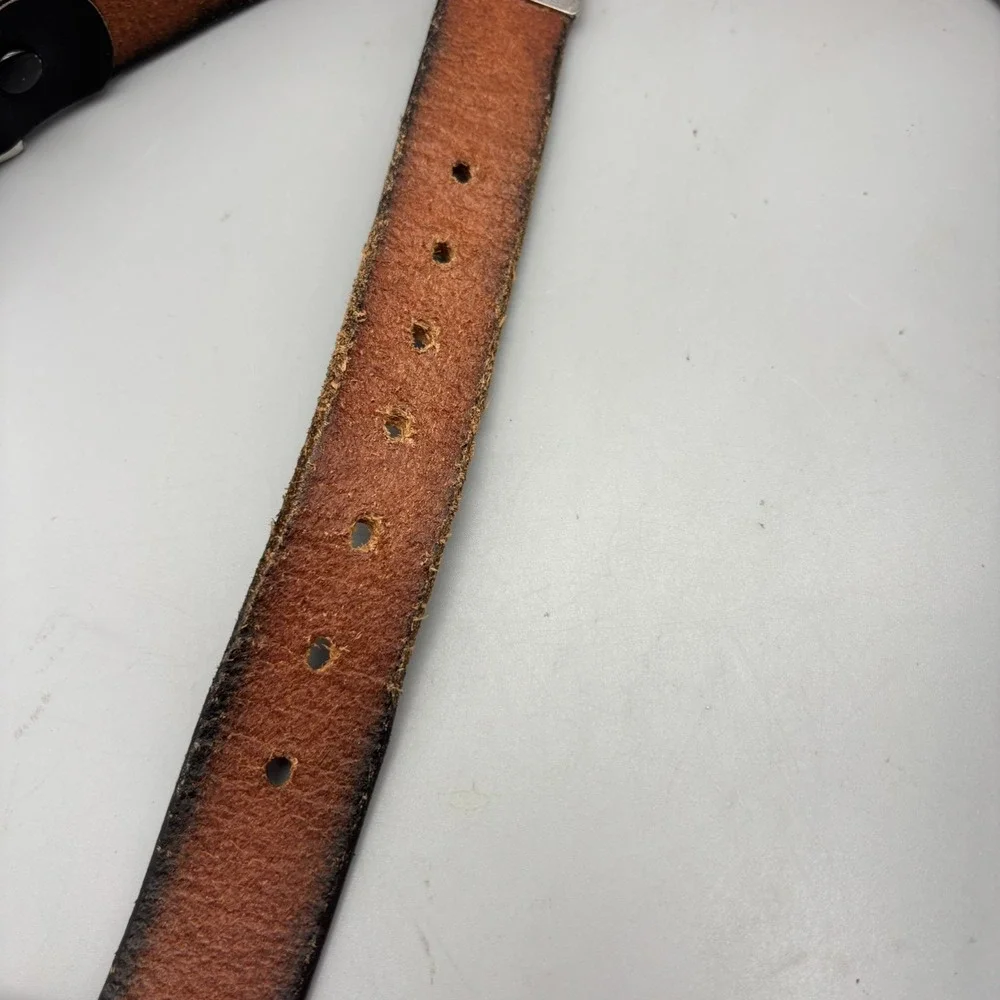 1998 Vintage Buckle Source Brown Leather Belt‎ 38 Inches Western Wear USA